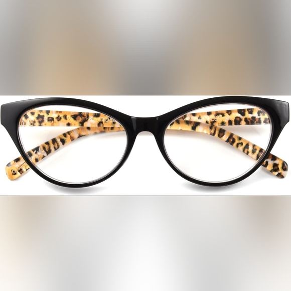 Betsey Johnson Cateye Leopard Print Glasses With Pink Case - Picture 4 of 5